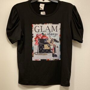 Glam always black top